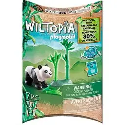 Produktbild: PLAYMOBIL WILTOPIA 71072 Junger Panda aus nachhaltigem Material inklusive vielen Zubehör und Tier-Sammelkarte mit QR-Code und spannenden Audio-Content, ab 4 Jahren