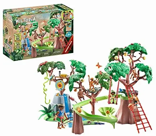 Produktbild: PLAYMOBIL Wiltopia 71142 Tropischer Dschungel-Spielplatz, Inkl. Wasserfall, Kugelbahn & Schaukel, Nachhaltiges Spielzeug für Kinder ab 4 Jahren
