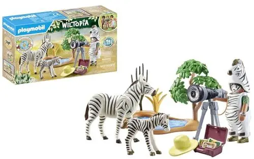 Produktbild: PLAYMOBIL Wiltopia 71295 Unterwegs mit der Tierfotografin, mit dem Fotoapparat auf unvergesslicher Reise durch die Wildnis, Erfroschung der Zebras, Spielzeug für Kinder ab 4 Jahren
