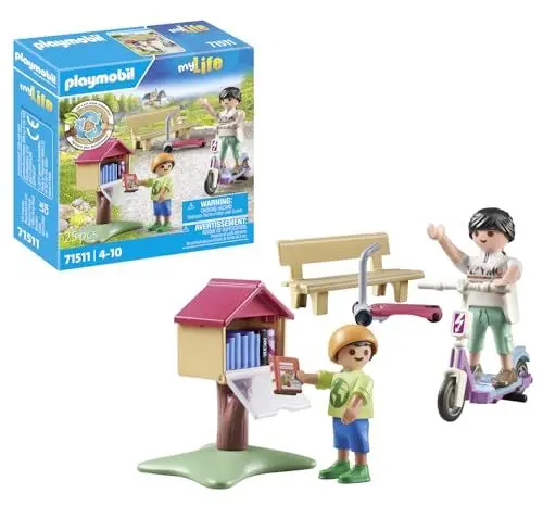 Produktbild: PLAYMOBIL myLife 71511 Büchertausch für Leseratten, spannende Geschichten im Bücherschrank, mit vielfältigem Zubehör für Lesebegeisterte, nachhaltiges Spielzeug für Kinder ab 4 Jahren