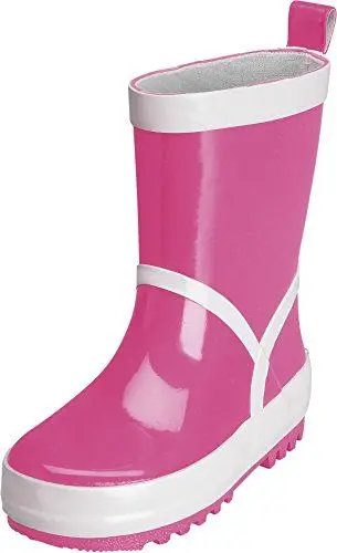 Produktbild: Playshoes Kinder Gummistiefel aus Naturkautschuk, trendige Unisex Regenstiefel mit Reflektoren, Pink, 26/27 EU