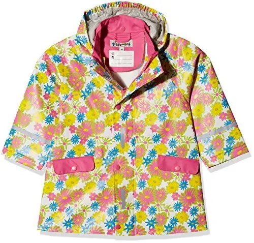 Produktbild: Playshoes Mädchen Regenjacke Blumendruck Regenmantel, Mehrfarbig (Weiß 1), 104