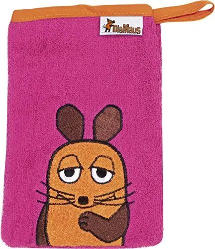 Produktbild: Playshoes Unisex-Kinder 340090 Frottee-Waschhandschuh DIE Maus, 18-pink, 15x20 cm