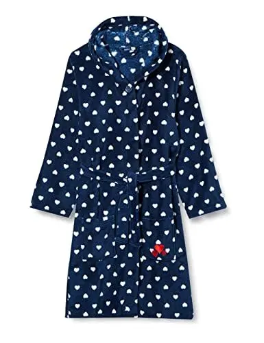 Produktbild: Playshoes Unisex Kinder Fleece-Bademantel Morgenmantel, Herzchen, 146/152