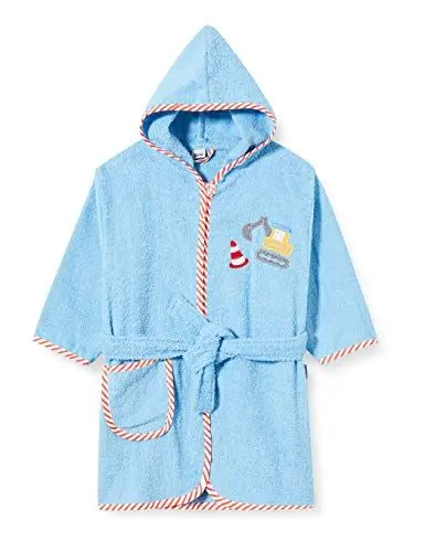 Produktbild: Playshoes Unisex Kinder Frottee-bademantel Morgenmantel, Bagger, 110-116 EU