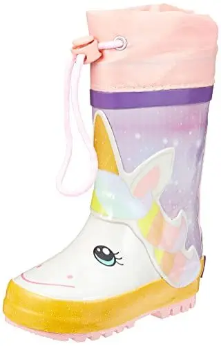 Produktbild: Playshoes Unisex Kinder Gummistiefel Zugband Regenstiefel, Einhorn, 33 EU