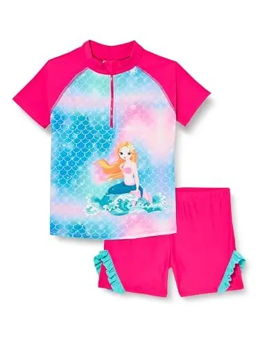 Produktbild: Playshoes Unisex Kinder Uv-schutz Bade-set Zweiteilig Schwimmshirt Badeshorts Badebekleidung, Meerjungfrau, 110-116 EU