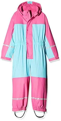 Produktbild: Playshoes Unisex Kinder Regen-anzug Mit Fleece-futter Warmer Wasserdichter Matschanzug Regenbekleidung, Türkis Overall, 110 EU