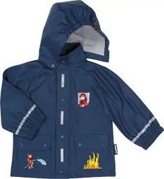 Produktbild: Playshoes Regenjacke Unisex Kinder Wind- und wasserdicht Regenmantel Regenbekleidung, Feuerwehr, 92