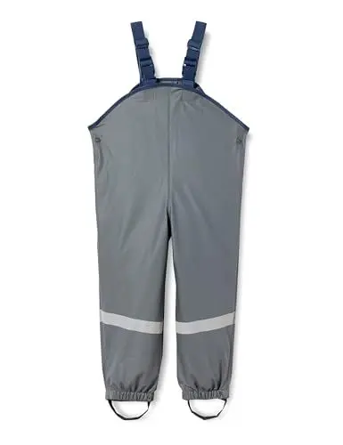 Produktbild: Playshoes Matschhose Regenlatzhose Fleece-Futter Unisex Kinder Wind- und wasserdichte Regenhose Regenbekleidung, dunkelgrau, 116