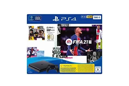 Produktbild: PlayStation 4 Slim Konsole - 500 GB Jet Black mit EA Sports FIFA 21 PS 4 (inkl. kostenlosem Upgrade auf PS 5)