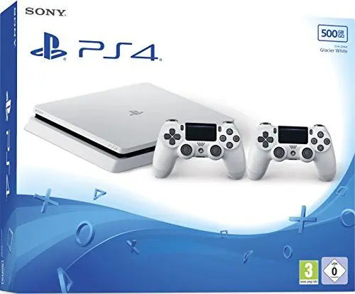 Produktbild: PlayStation 4 - Konsole (500GB, weiß, slim) inkl. 2. DualShock Controller