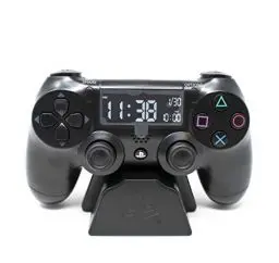Produktbild: Klassischer PlayStation Controller Wecker - Offiziell lizenziert, LCD mit Hintergrundbeleuchtung, Steuerung per D-Pad & Tasten, Cooles Geschenk, Schwarz