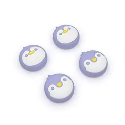 Produktbild: PlayVital Joystick Caps Kappen für Nintendo Switch/OLED/Lite,Stick Caps Kappen Aufsätze Silikon Analog Controller Joy Con Stick Kappen für Switch & Switch Lite & Switch OLED(Pinguin-Hellviolett)