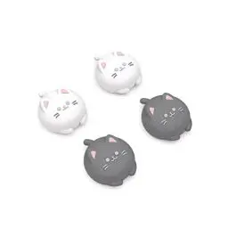 Produktbild: playvital Joystick Caps für PS5,Stick Aufsätze für PS4,Kappen für Xbox Series X&S,Thumbstick Schutzkappen Zubehör für Xbox One,Analog Stick Kappen für Switch Pro Controller-Süße Kitty