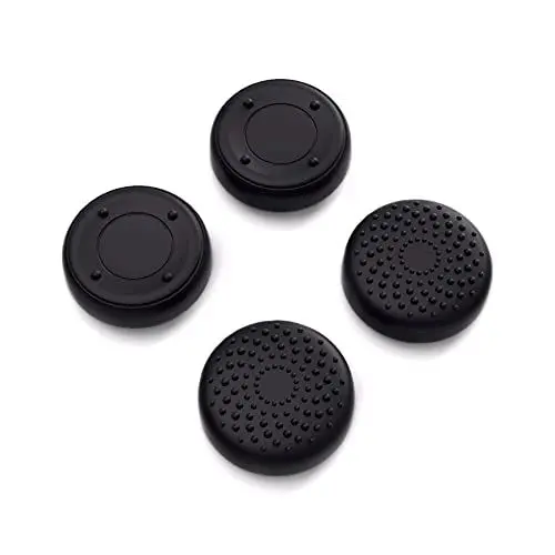 Produktbild: playvital Joystick Kappen für Steam Deck LCD,Thumbsticks Grips Caps für PS Portal Remote Player,Schutzkappen Zubehör Analog Stick Kappen für Steam Deck OLED Controller(Punkte & Nieten Design Schwarz)