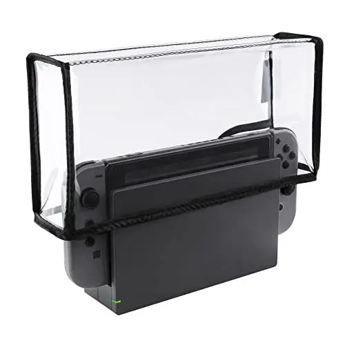 Produktbild: PlayVital Staubhülle, weiche Auskleidung Staubschutz, Kratzfeste wasserdichte Staubschutzhülle Abdeckung Hülle für Nintendo Switch&Switch OLED Dock(Transparent)