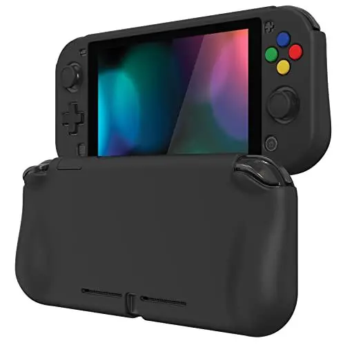 Produktbild: PlayVital ZealProtect Hülle für Nintendo Switch Lite, Case Hülle Schutzhülle Tasche Zubehör, Ergonomische Grip Joycon mit Schutzfolie&Joystick-/Tasten-Kappen für Nintendo Switch Lite(Schwarz)
