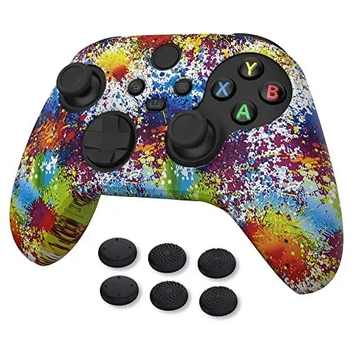 Produktbild: PlayVital Zubehör Silikon Hülle für Xbox Series X & S Controller,Case Anti-Rutsche Schutzhülle Hülle Griffe Skin Weiches Gummi Grips für Xbox Series X & S Controller(Bunte Spritzer)