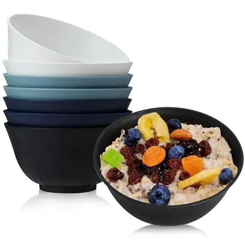 Produktbild: Pleafind Kunststoffschüsseln 8er-Set, 24 oz Suppenschüsseln für den Mehrzweckgebrauch, unzerbrechliche Salatschüssel, spülmaschinen- und mikrowellenfest, BPA-frei, Idee für Camping, Outdoor