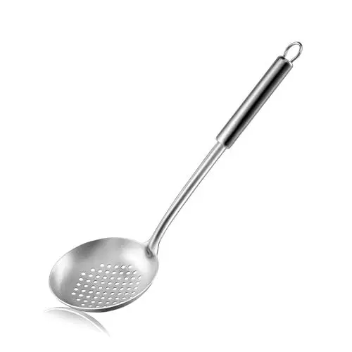 Produktbild: Pleafind Schlitzlöffel (14,2 Zoll), Kochlöffel, Sieblöffel, Edelstahl-Schlitzlöffel, Schaumlöffel, Wok-Schlitzlöffel, Küchenutensilien für Haus und Restaurant, spülmaschinenfest