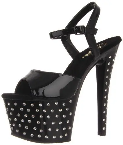 Produktbild: Pleaser Damen Stardust-709 Plateausandalen, Schwarz (Schwarz), 35 EU