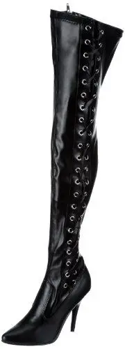 Produktbild: Pleaser SEDUCE-3050 Damen Stiefel, Schwarz (Blk str pu), EU 46 (UK 13) (US 16)