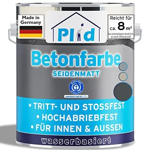 Produktbild: Plid® Betonfarbe Innen & Außen Frostsicher Anthrazitgrau 0,75L - Flüssigkunststoff Bodenbeschichtung - Betonfarbe Kellerboden - Bodenfarbe für Keller, Zement, Mauerwerk & Holz - Made in Germany
