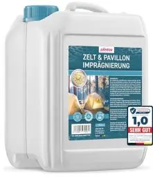 Produktbild: PLINTEX® 2,5L Zelt & Pavillon Imprägnierung - Imprägnierspray für Zelte, Markisen, Sonnenschirm oder Pavillons - effektiver Flächen- & Nahtdichter für Zelte - dermatologisch getestet & atmungsaktiv