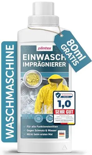 Produktbild: PLINTEX® 580ml Einwaschimprägnierung für Outdoorbekleidung und Funktionskleidung ohne Baumwollanteil I Imprägnierung Waschmaschine I Softshell, Gore-tex, Skibekleidung, Motorradbekleidung