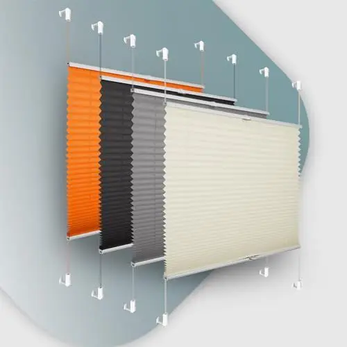 Produktbild: Plissee ohne Bohren Klemmfix 35x100cm(BxH) Beige Jalousie Sonnenschutz Easyfix Faltrollo Lichtdurchlässig Rollo für Fenster & Tür Buseu