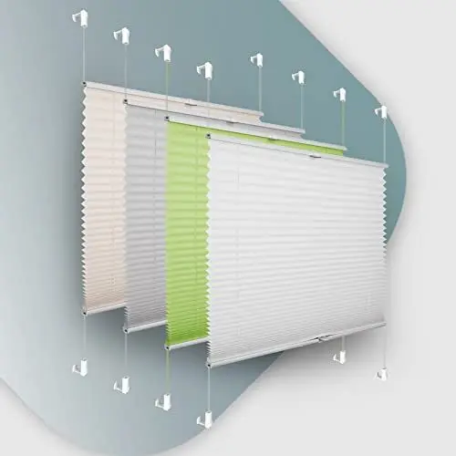 Produktbild: Plissee ohne Bohren Klemmfix 85x110cm(BxH) Weiß Jalousie Sonnenschutz Easyfix Faltrollo Lichtdurchlässig Rollo für Fenster & Tür