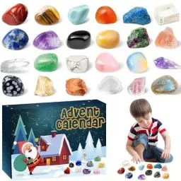 Produktbild: PLLYPE Adventskalender 2024 Kristalle, 24 Tage Weihnachten Countdown Adventskalender, Natürlichen Kristalle Mineralien Edelsteine, Natürlichen Edelsteine Blindbox Geschenk für Mädchen Jungen