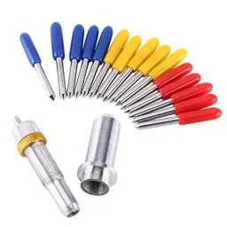 Produktbild: Plotter Messerhalter Vevor,Plotter Messer,Summa Cutter Blades 15Pcs Wolfram-Stahl-Plotter-Schneidwerk Zeug 30,45,60 Grad Mit Halter