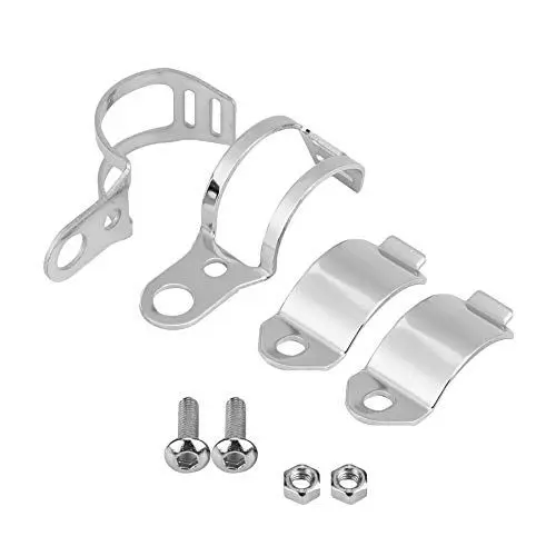 Produktbild: ANGGREK 2Pcs Blinker Halterung, Motorrad Blinker Halterung Ersatz für 30-45mm Gabel Scooter(Silber)