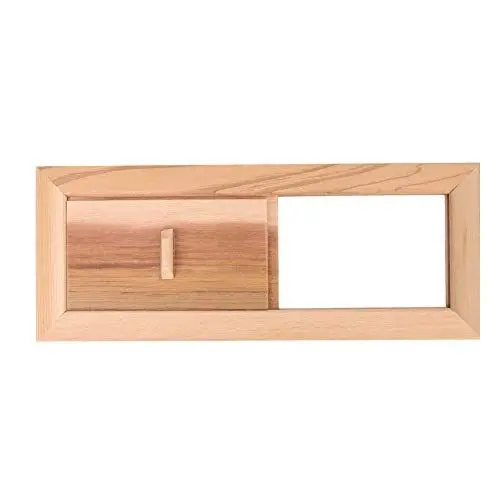Produktbild: plplaaoo Lüftungsgitter aus Zedernholz, verstellbares Lüftungspanel für Saunaräume, Türen und den Heimgebrauch (34 x 16 cm/14 x 4 Zoll)