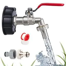 Produktbild: Plschckes Ibc Tank Zubehör, 1/2 Zoll Brass Ibc Auslaufhahn Ibc Container Zubehör for S60x6 Wassertank 1000L Adapter Gartenschlauch Wasserhahn Schlauchanschluss Kugelhahn Ersatz