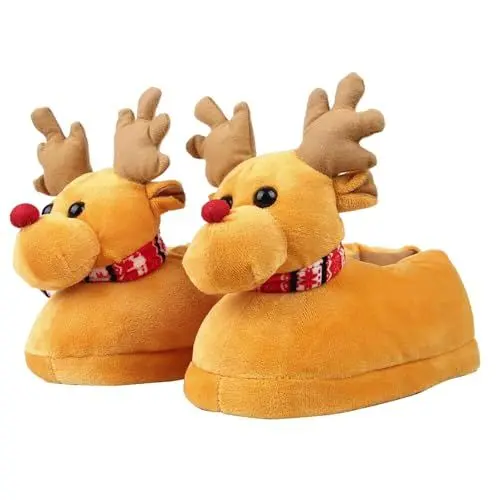 Produktbild: Plüsch Hausschuhe Weihnachten Damen Geschenk Schlüpfen Flauschige Gästehausschuhe Plüsch Pantoffeln Aus Memory Foam Und Baumwolle Bequem Weich