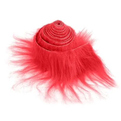 Produktbild: Plüsch Kunstfellstoff Vorgeschnittene Streifen 10,2 x 254 cm Fellimitat Kunstfell Meterware Fell Stoff Flauschiges Plüsch Bastelfell für Zwergenbart Weihnachtsmannhaar Cosplay DIY Basteldekoration