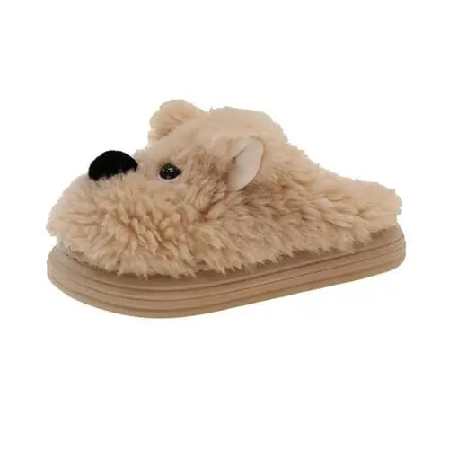 Produktbild: Plüsch Pantoffeln Frauen Hausschuhe Warme Flauschige Plüschhausschuhe Kuschelig rutschfeste Damen Herren Winter Bequeme Hausschuh Plüsch Pantoffeln Frauen Flauschige Warme Slippers