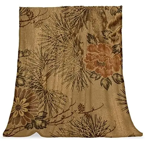Produktbild: Plüschdecke Decke warm gemütlich weich Mikrofaserdecken,Japanische Chrysantheme Zypresse Kunst Weinlese