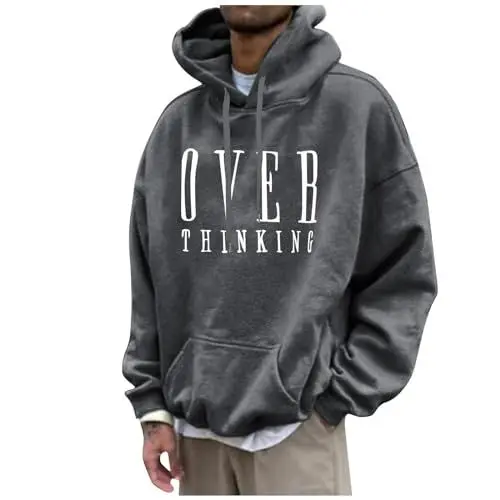 Produktbild: Generisch Kuschel Pullover Herren,Übergrößen Hoodie Sweater Herren Kapuzenpullover In Weiches Material Für Freizeit Und Sport（Grau,6XL）