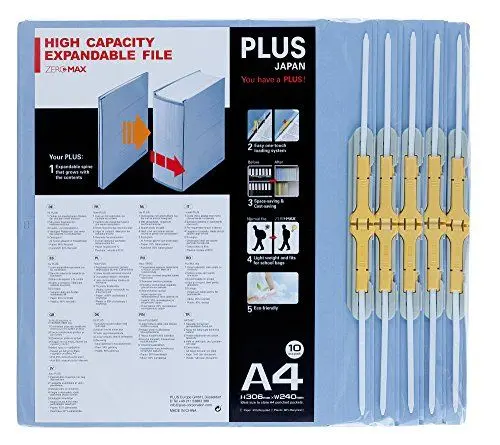Produktbild: PLUS Japan, Zero Max Platzsparordner in Blau, 10er Pack (1x 10 Ordner)
