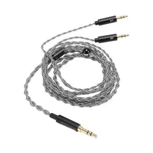 Produktbild: Plyisty Ersatzkabel für Hifiman HE400S, HE-400I, HE560, HE-350, HE1000, HE1000 V2 Kopfhörer, 3,5 Mm auf Dual 2,5 Mm Kabel, 4-adrig, 3,9 Fuß