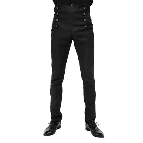 Produktbild: WKAYsIV Schlag Hose Herren Schwarz Trend, Retro-Herrenanzughose, Freizeithose Bügelfalten Hose Herren(Schwarz M)