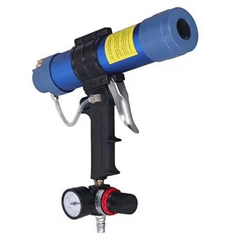 Produktbild: Pneumatische Glasklebepistole mit Manometer, 1/4 Zoll Lufteinlassgröße, Einfache Bedienung, 310 Ml Klebekapazität für Heimdekoration