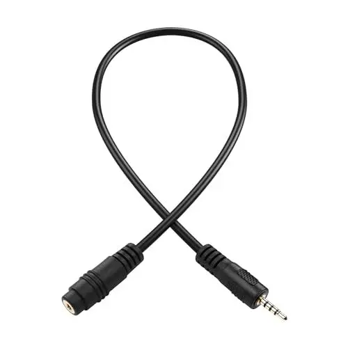 Produktbild: PNGKNYOCN Audio-Verlängerungskabel, 2,5 mm TRRS-Stecker auf Buchse Stereo-Aux-Kabel, kompatibel mit Kopfhörern, Mikrofonen（0.3M）