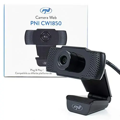 Produktbild: PNI Webcam CW1850 Full HD, USB-Anschluss, aufsteckbares, eingebautes Mikrofon
