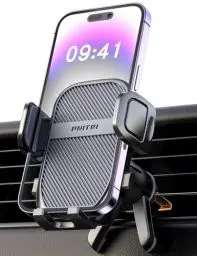 Produktbild: Pnitri Handyhalterung Auto, Lüftung Schutz Auto Handy Halterung Hakenclip und Beine Doppelte Unterstützung 360° Drehbar KFZ Handyhalter Auto für iPhone Android Smartphone (4.0''-7.0'')