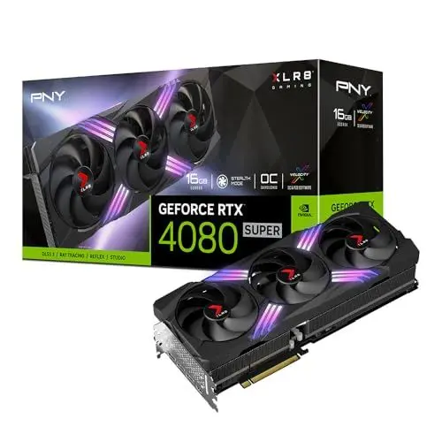 Produktbild: PNY GeForce RTX 4080 SUPER 16GB XLR8 Gaming Verto Epic-X RGB Overclocked Triple Fan DLSS 3